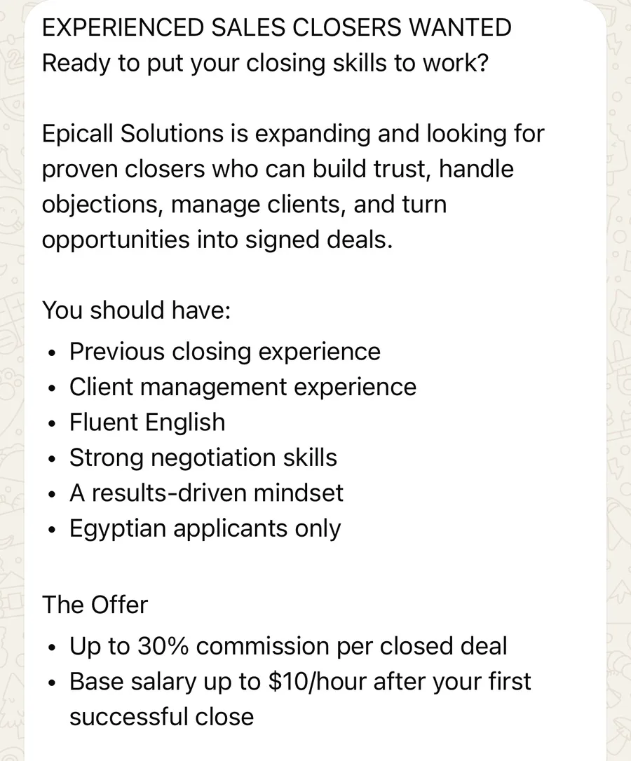 Experienced Sales Closers